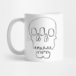 Black hand-drawn double skull Mug
